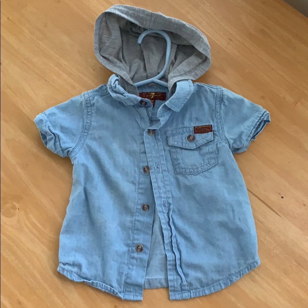 Hooded Button Down Tee (7 for All Mankind)